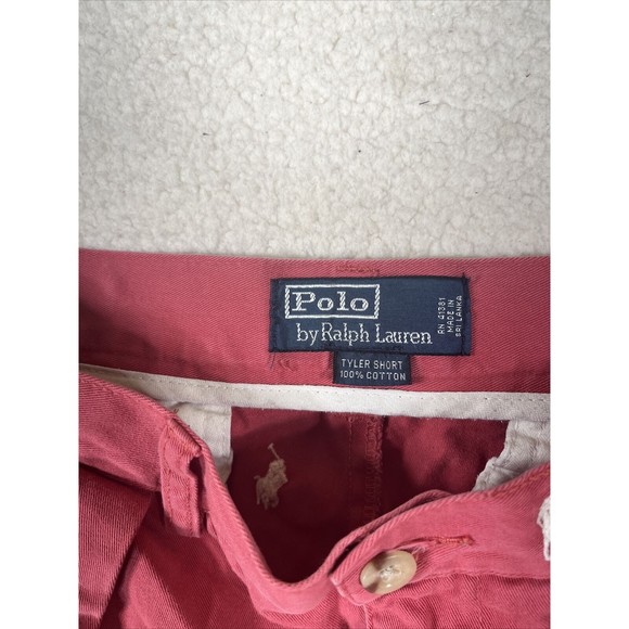 Vintage Polo Ralph Lauren Men Sz 30 Embroidered Logo Bermuda Pleated Tyler Short - Picture 2 of 9